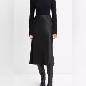 Vince Bias Slip Skirt in Black, Size M
